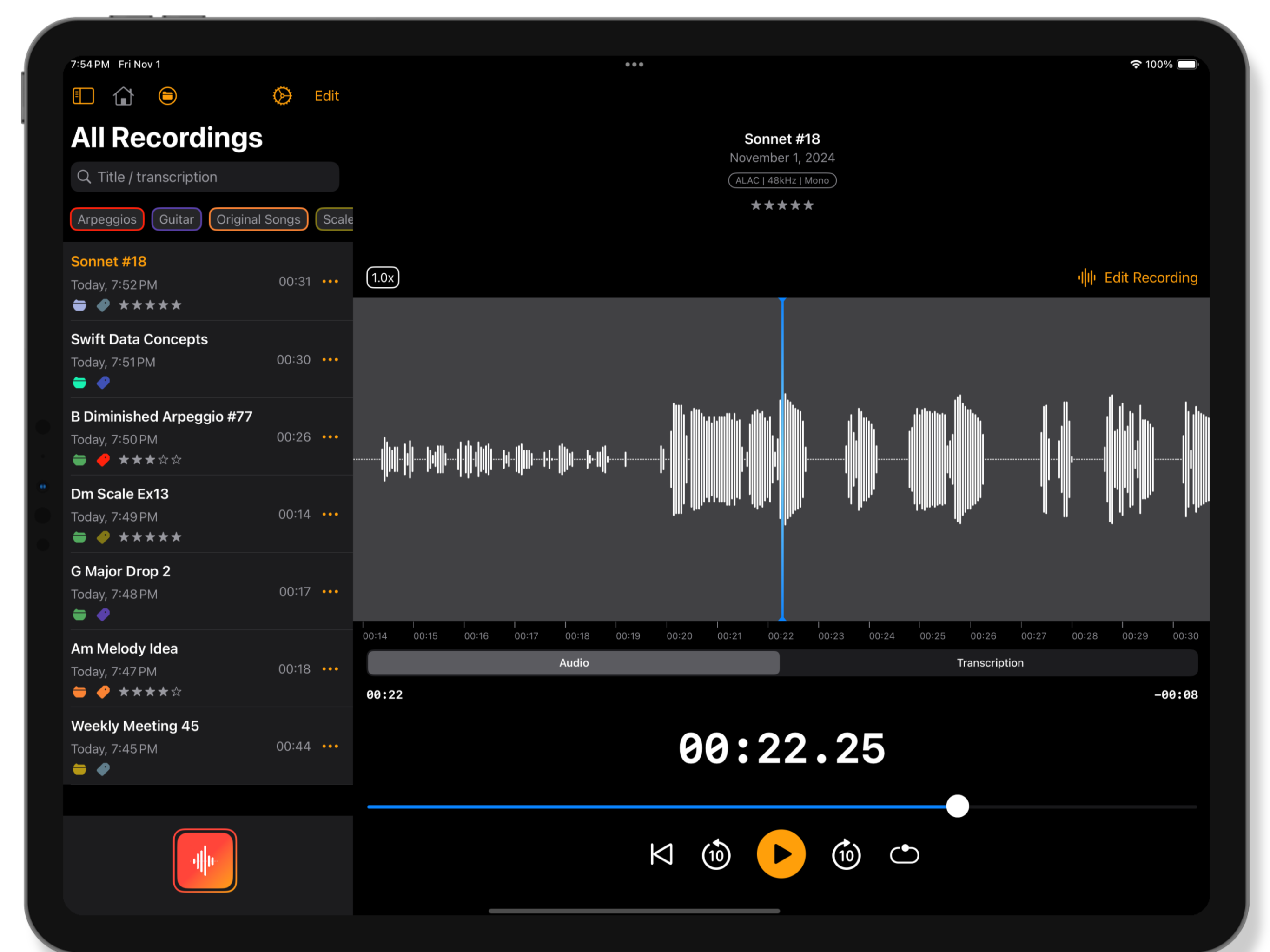 BAR app iPad screenshot